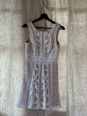 BCBGMaxAzria White Lace Mini Dress